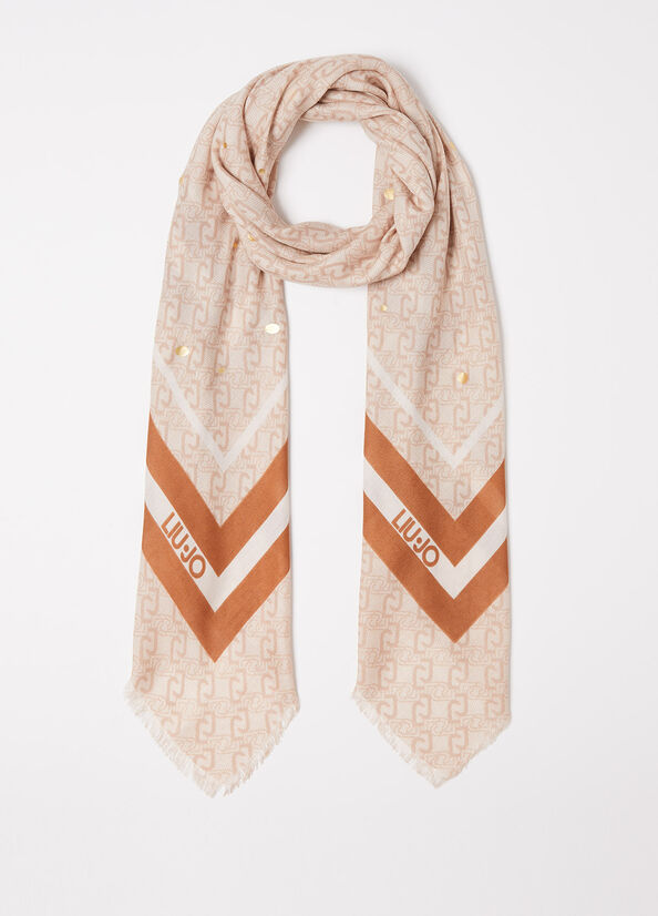 Foulard con logo jacquard
