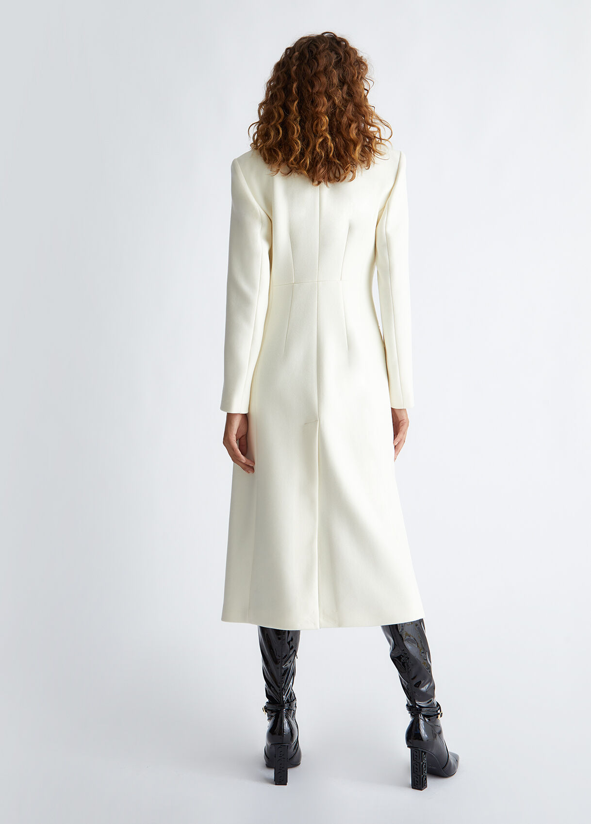 White wool blend coat