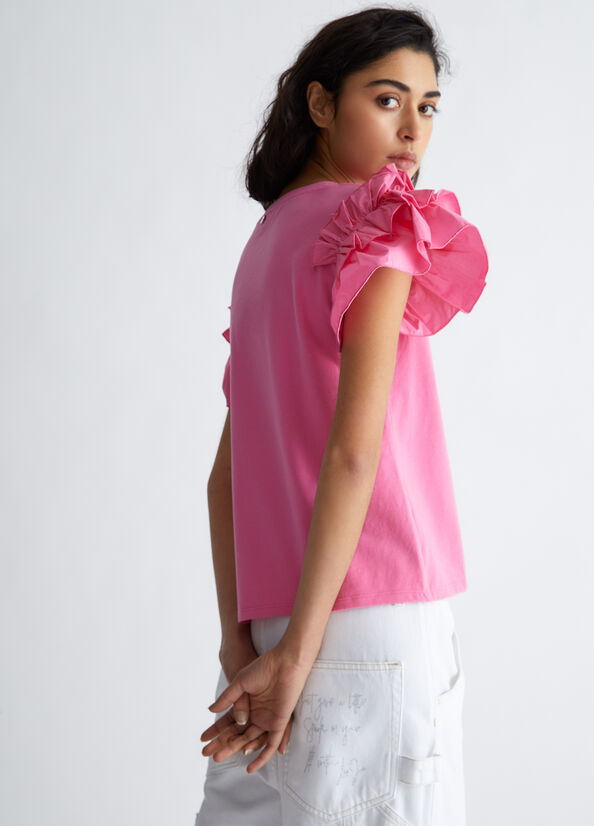 T-shirt con rouches