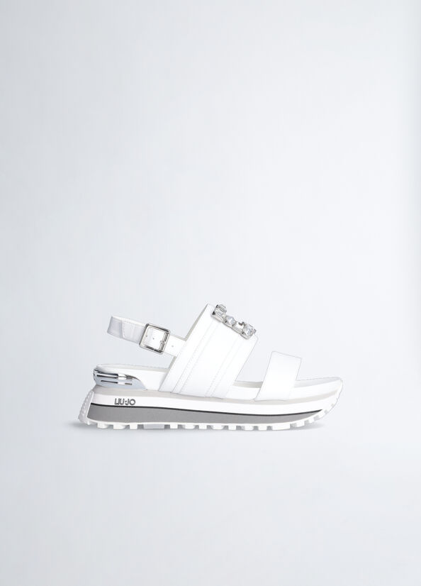 Sandali platform con logo gioiello