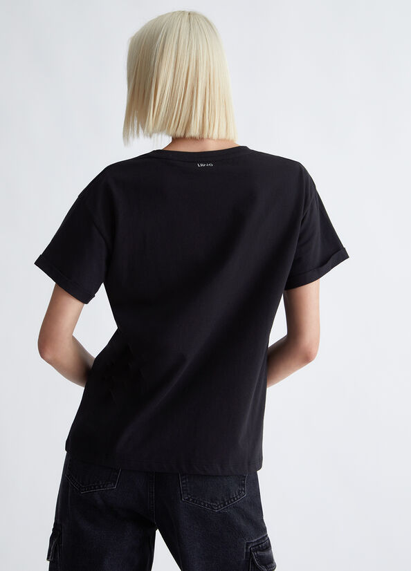 T-shirt ecosostenibile con strass