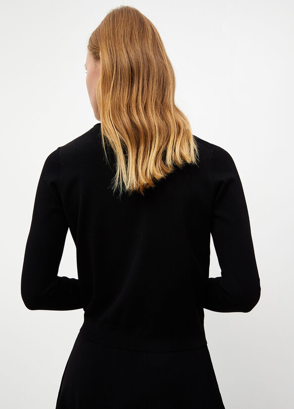 Cardigan nero con zip