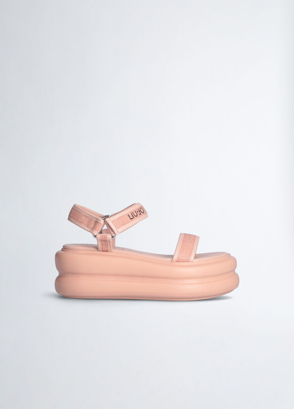 Sandali platform con strass