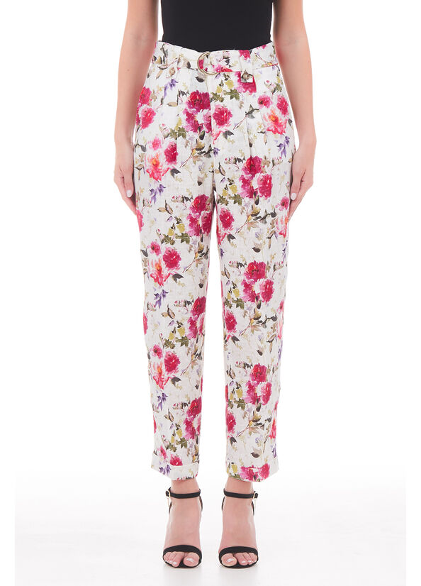 Pantalone in lino stampato