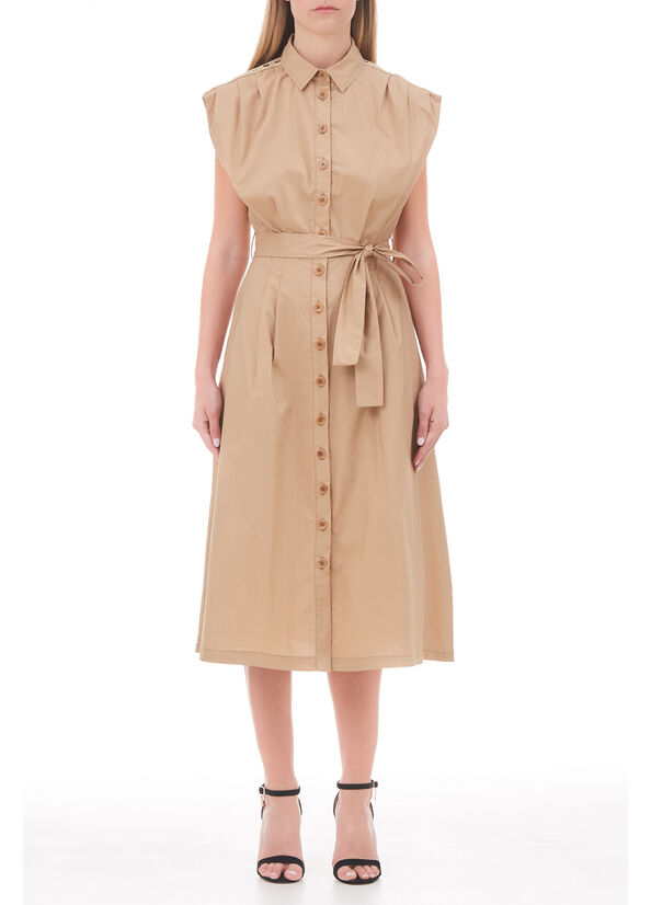 Vestito midi in popeline