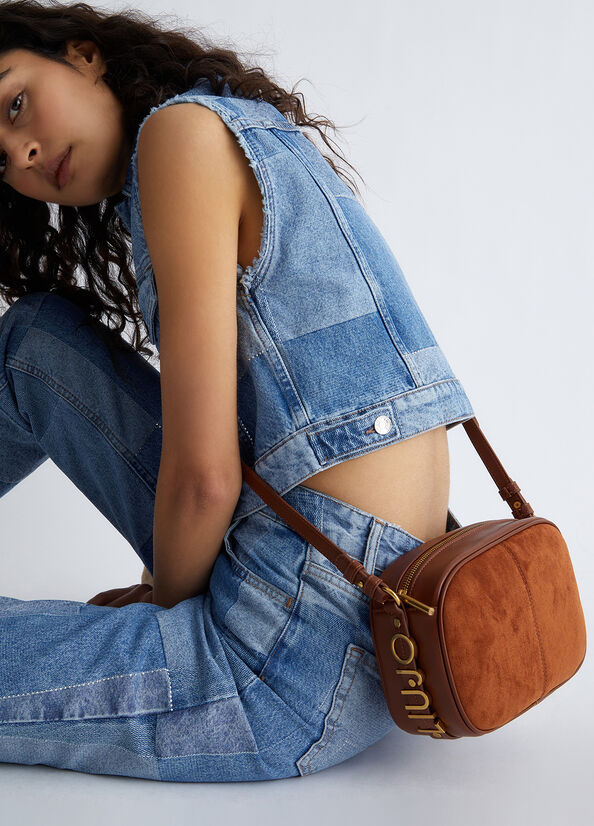 Borsa a tracolla in suede