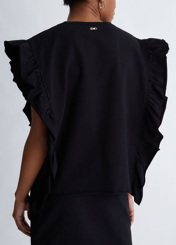 Felpa ecosostenibile con rouches