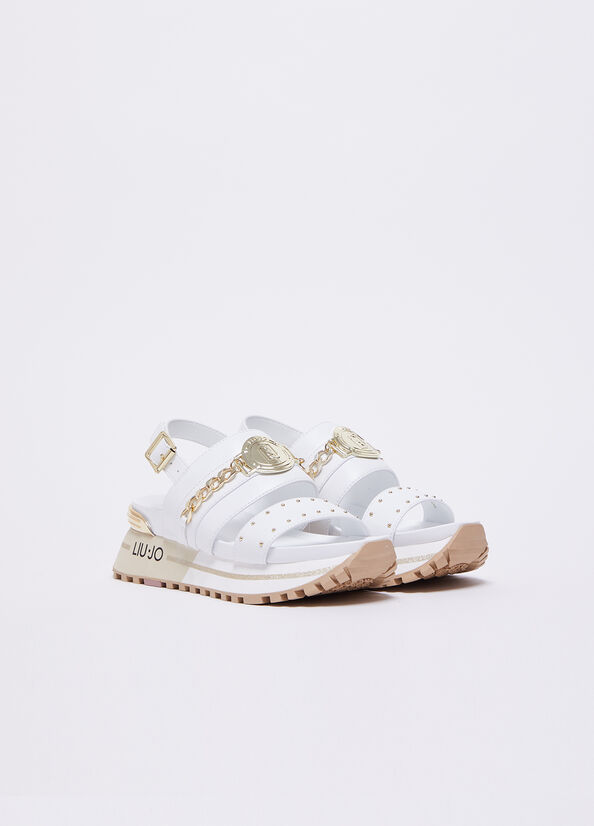 Sandali platform con catena gioiello