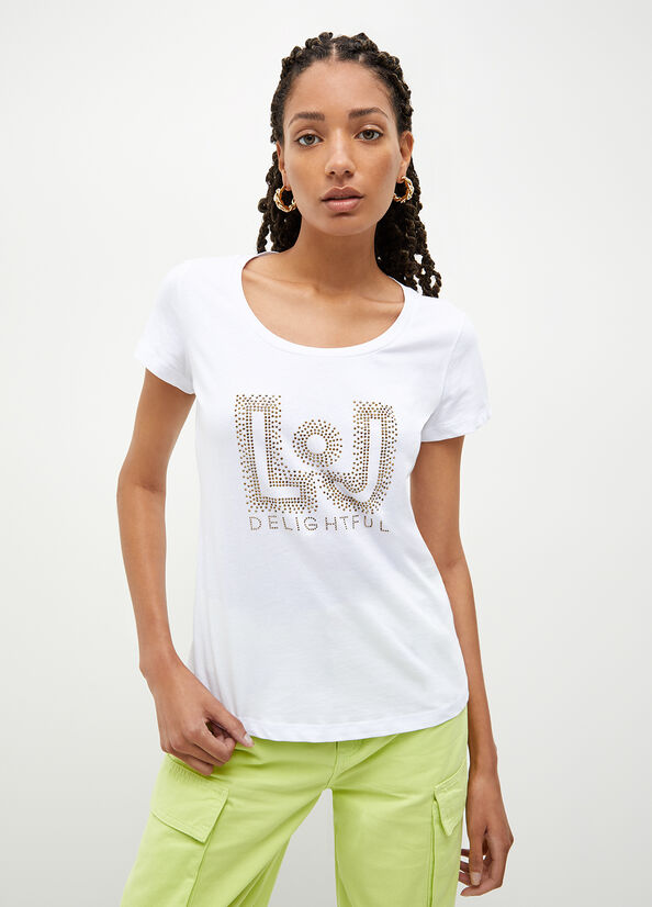 T-shirt ecosostenibile con strass
