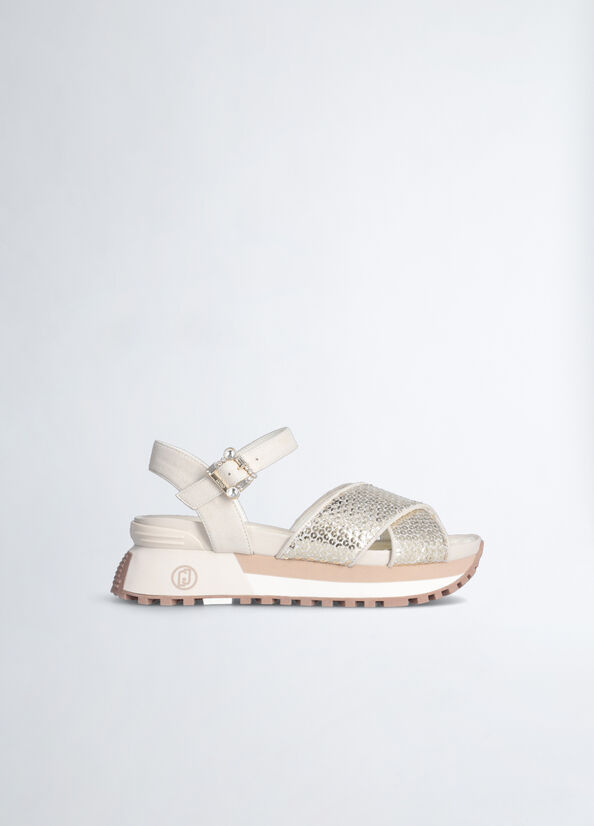 Sandali platform con paillettes