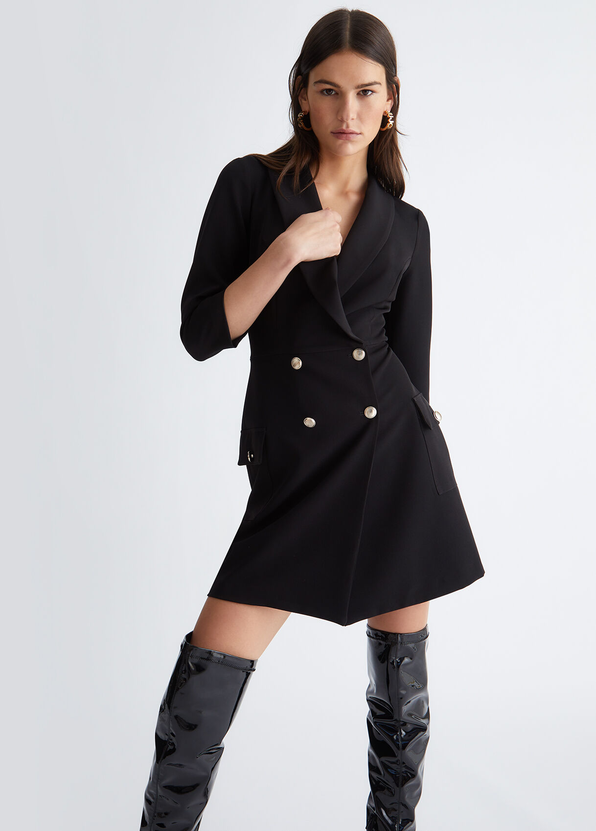 Black coat dress