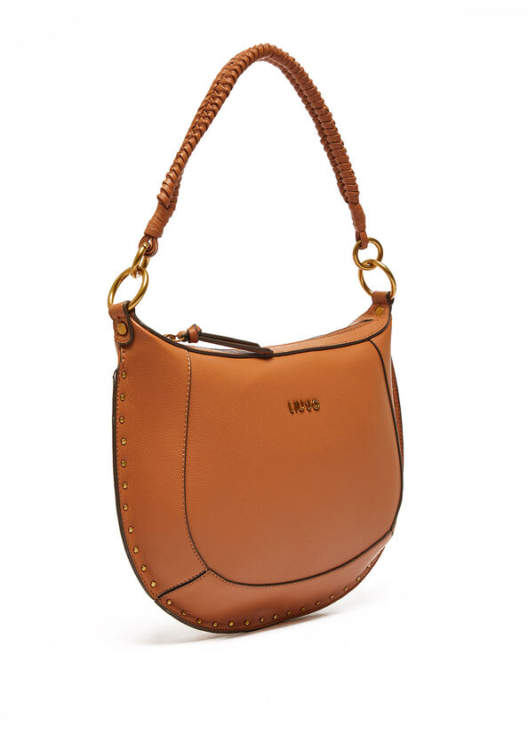 Borsa a spalla con micro borchie