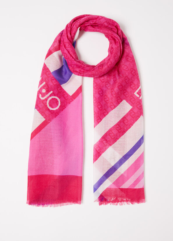 Stola jacquard a righe