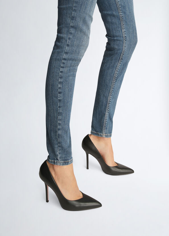 Décolleté nere in pelle