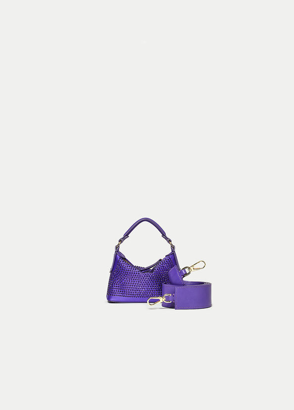 Micro borsa hobo con strass