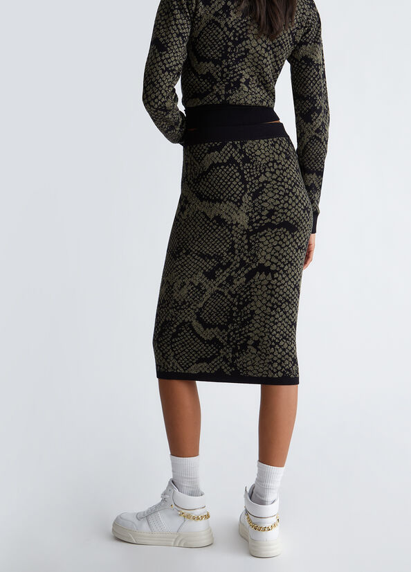 Gonna jacquard ecosostenibile