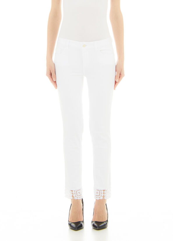 Pantalone skinny con applicazioni