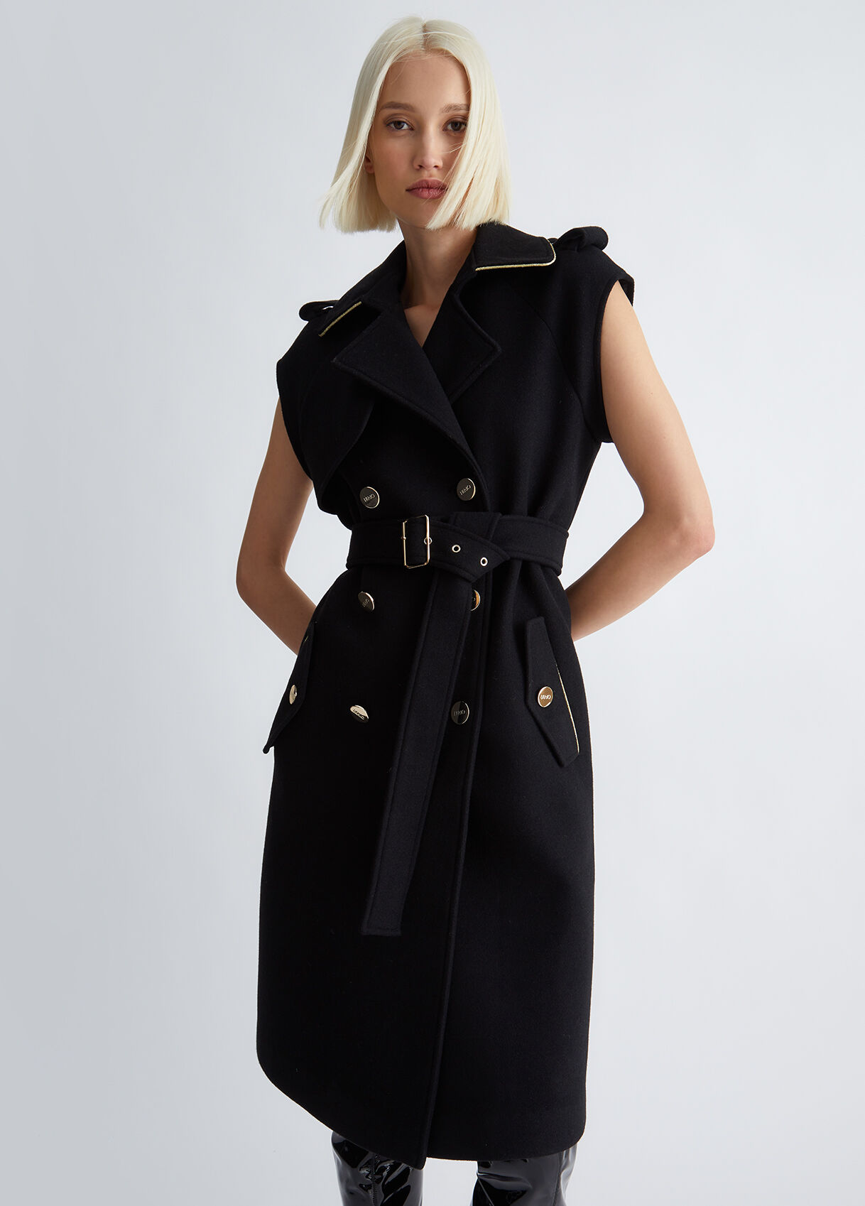 Long double-breasted gilet