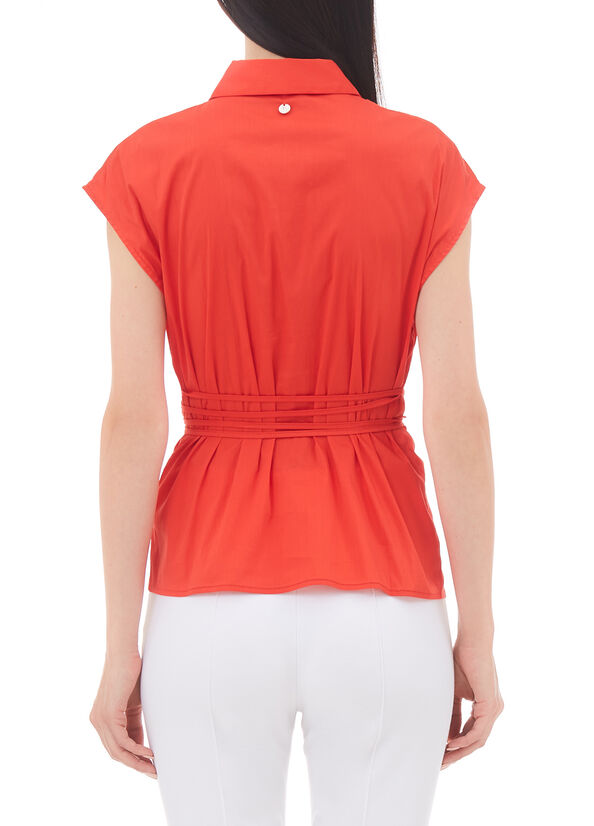 Camicia in popeline con laccio