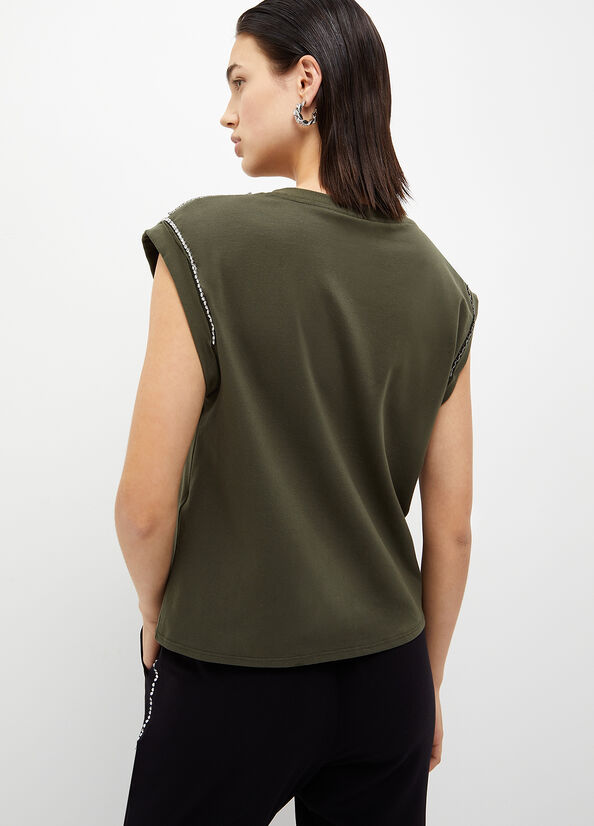 T-shirt con strass