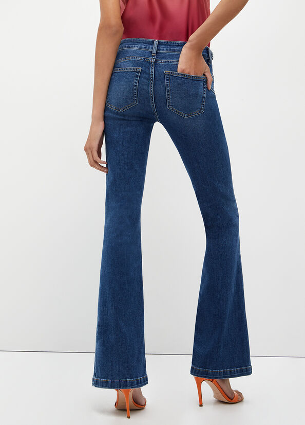 Jeans flare in denim stretch