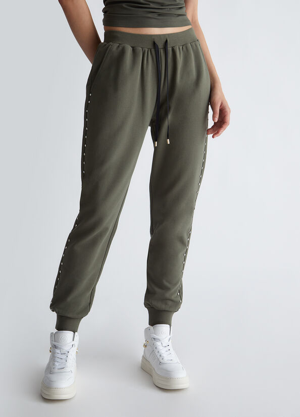 Pantaloni jogging con strass