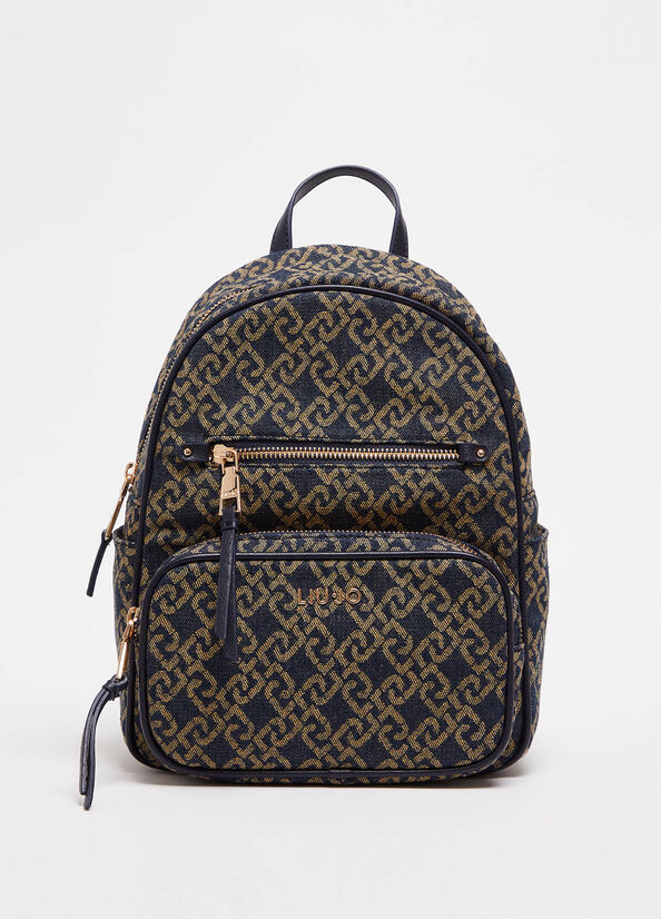 Zaino con logo jacquard