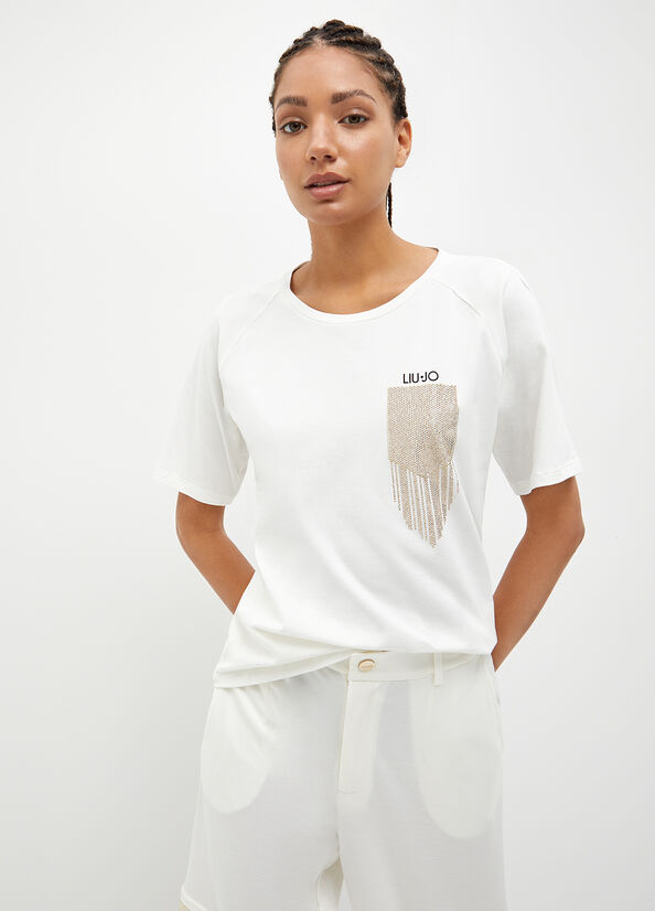 T-shirt ecosostenibile con strass