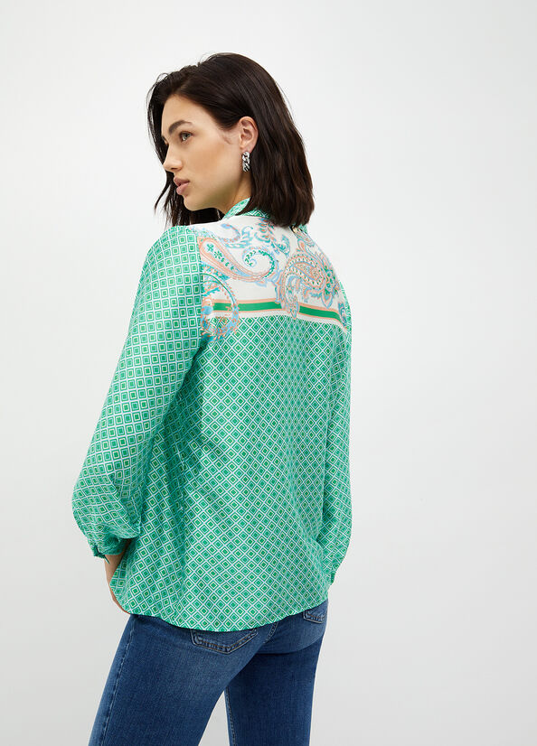 Camicia in raso stampato