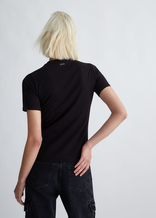 T-shirt ecosostenibile con strass