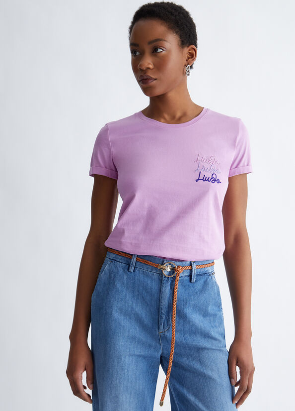 T-shirt in cotone con logo