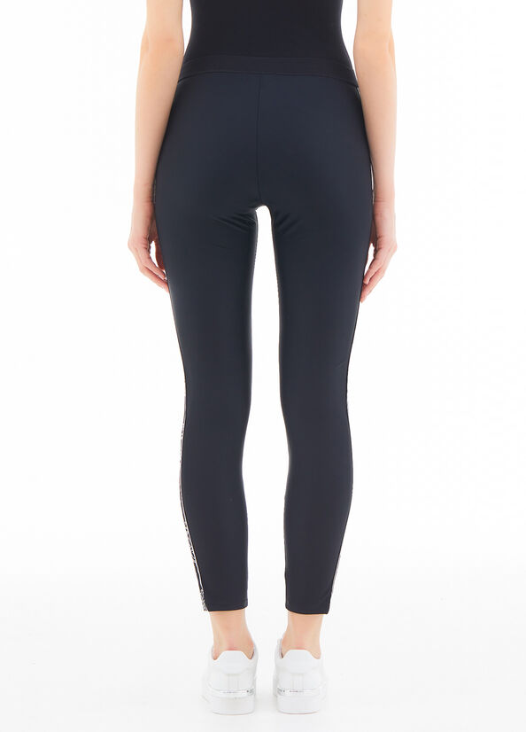 Leggings con bande logate