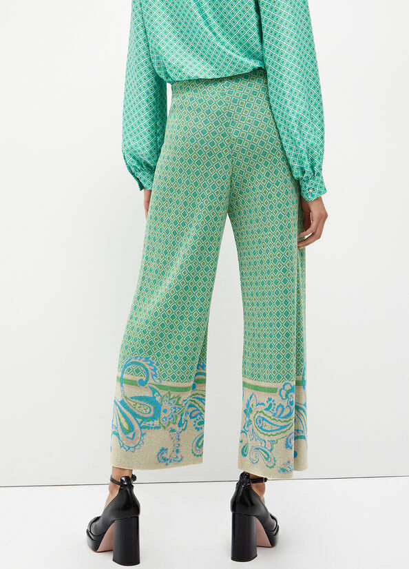 Pantaloni in maglia jacquard