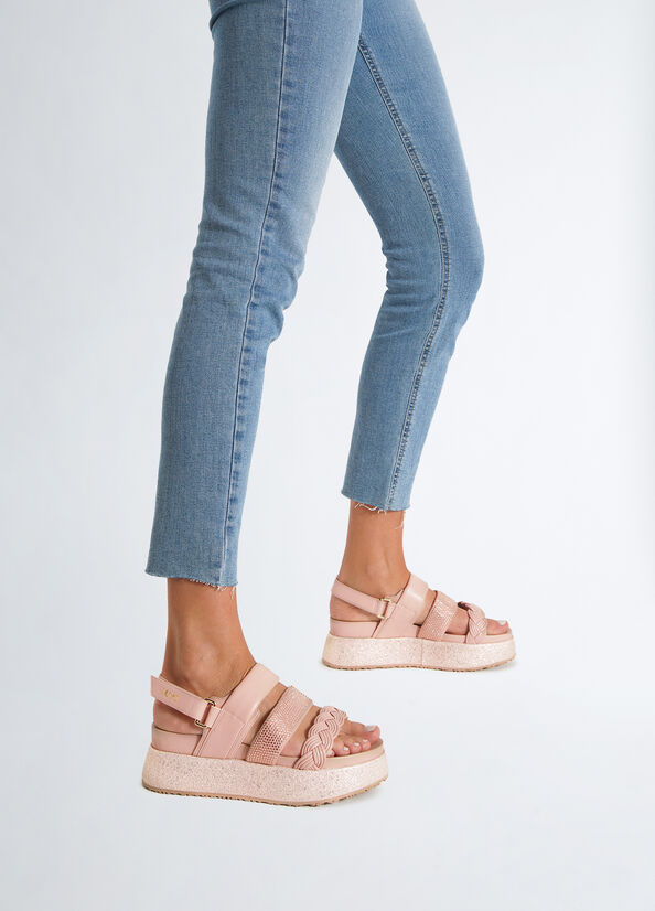 Sandali platform con strass