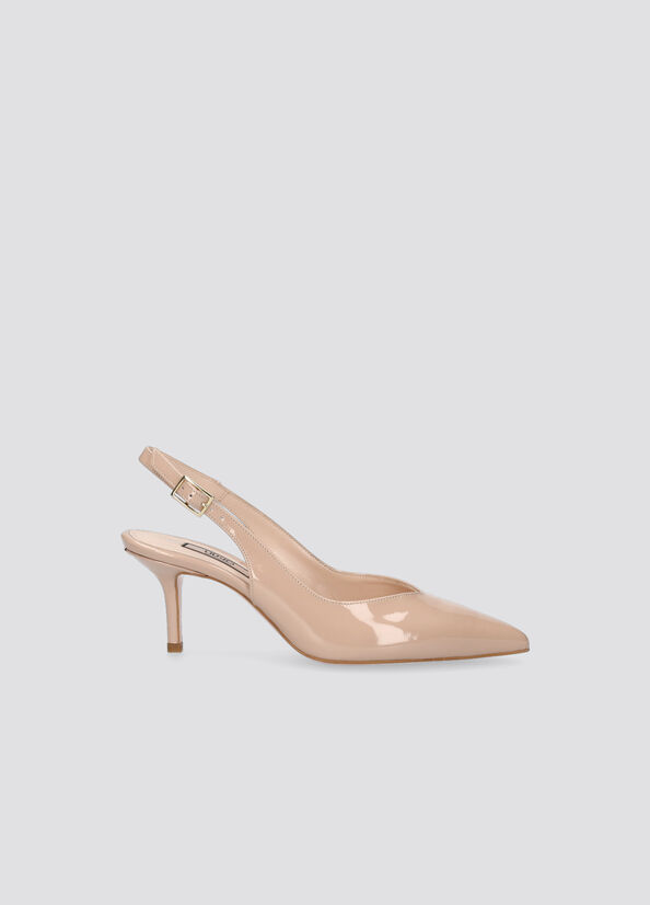 Décolleté sling back in vernice