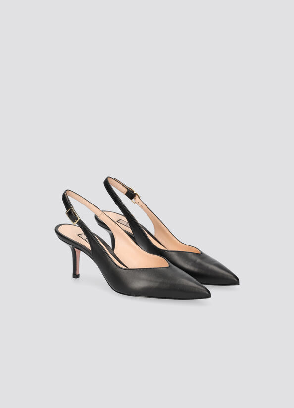 Décolleté sling back in pelle