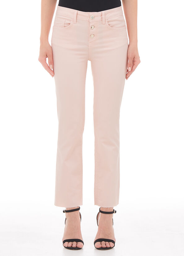 Pantalone bootcut con bottoni gioiello