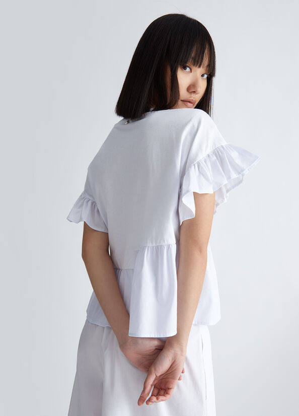 T-shirt con volants
