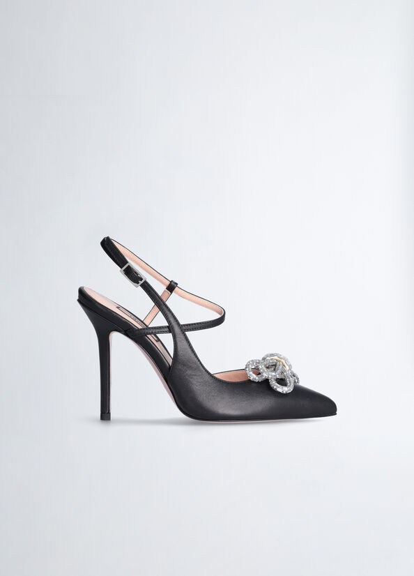 Sling back con fiocco gioiello