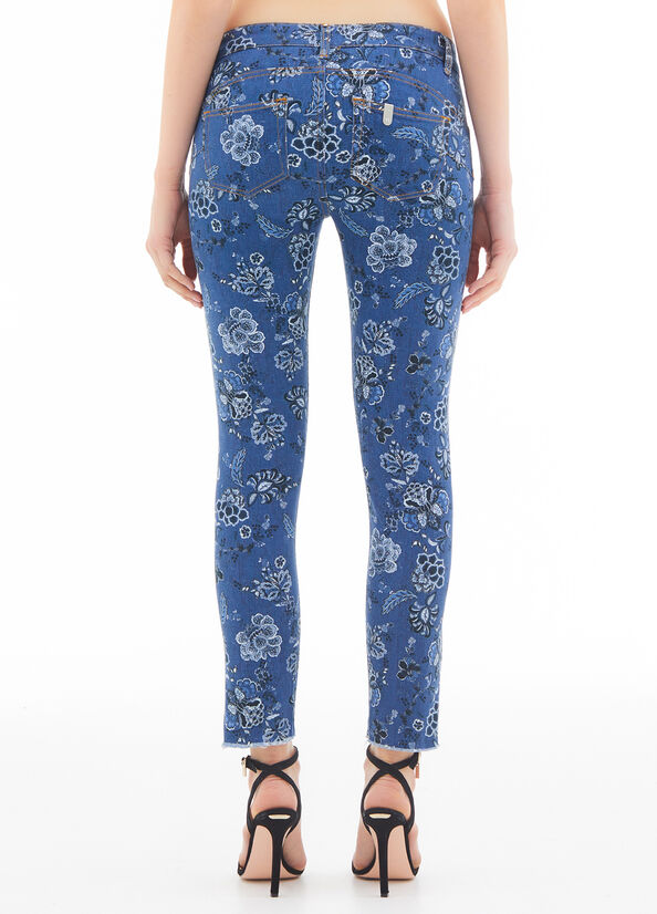 Jeans skinny con stampa all over