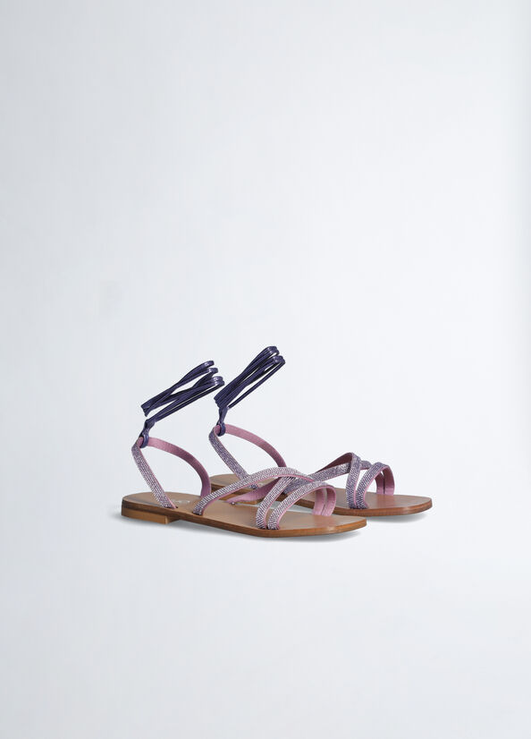 Sandali flat con strass