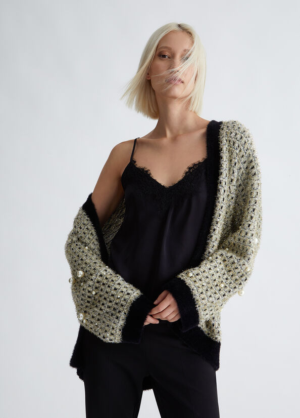 Cardigan con perle