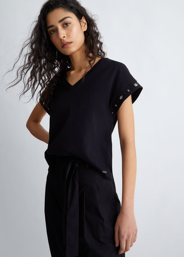 T-shirt con strass