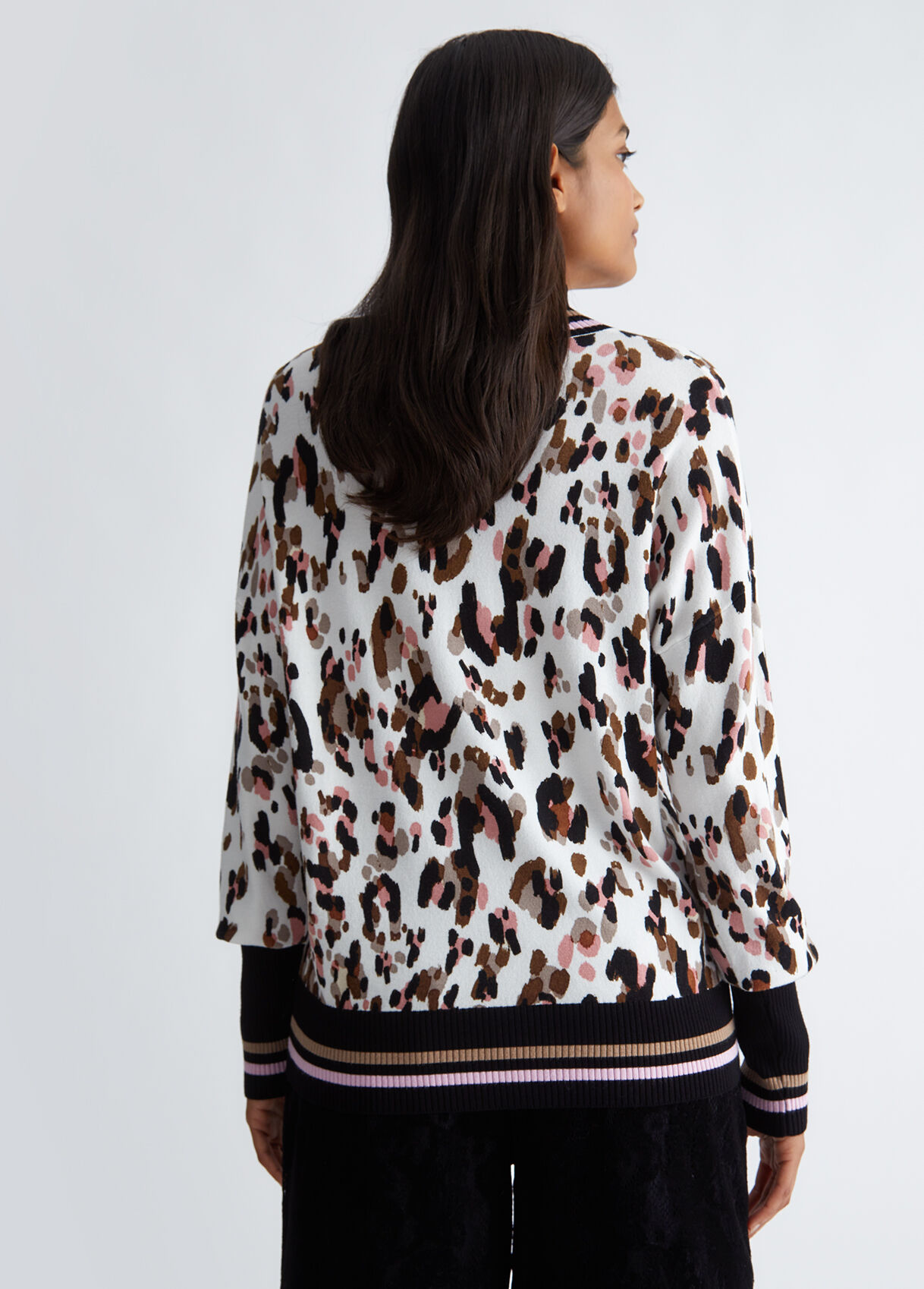 Animal-print sweater with logo