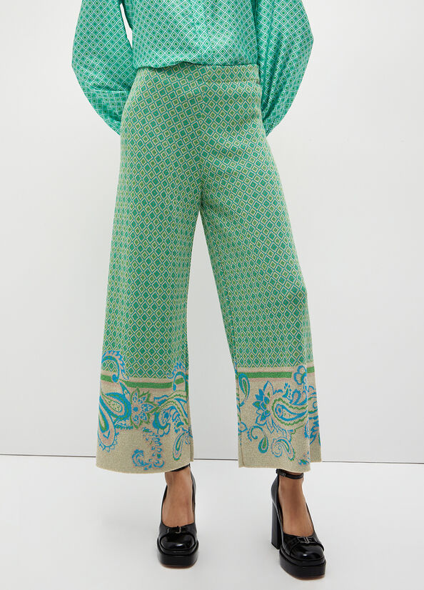 Pantaloni in maglia jacquard