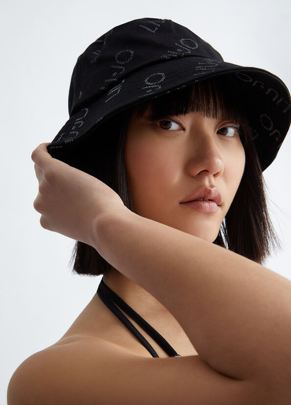 Cappello bucket in cotone con logo