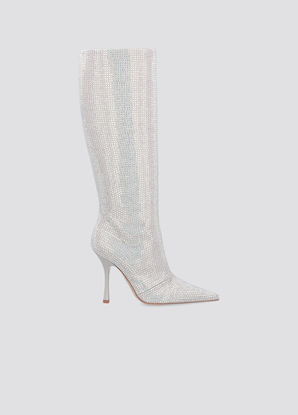 Stivali alti con strass