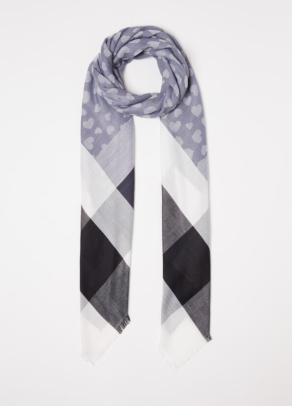 Foulard jacquard con cuori