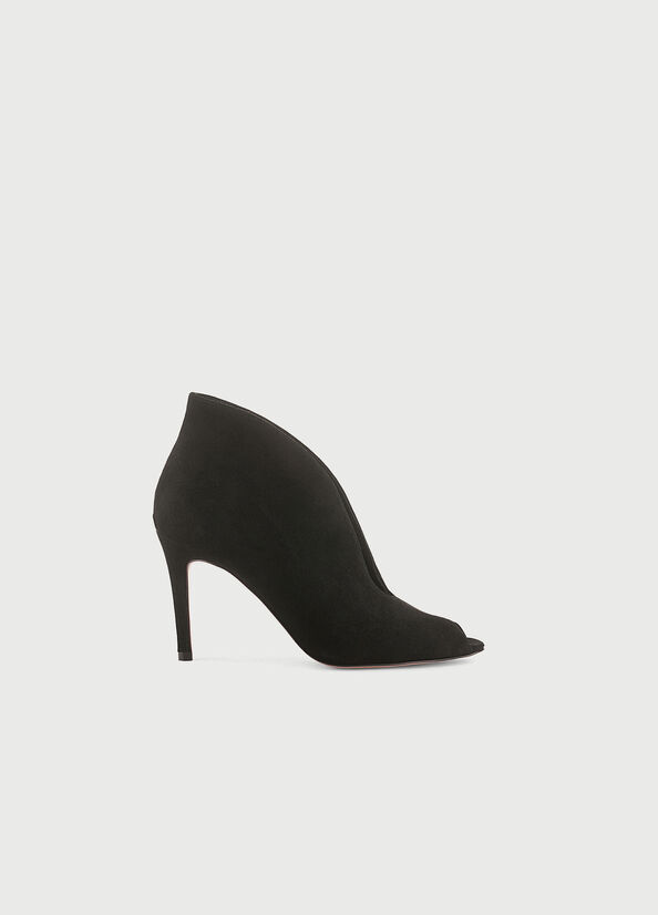 Stivaletti open toe in suede