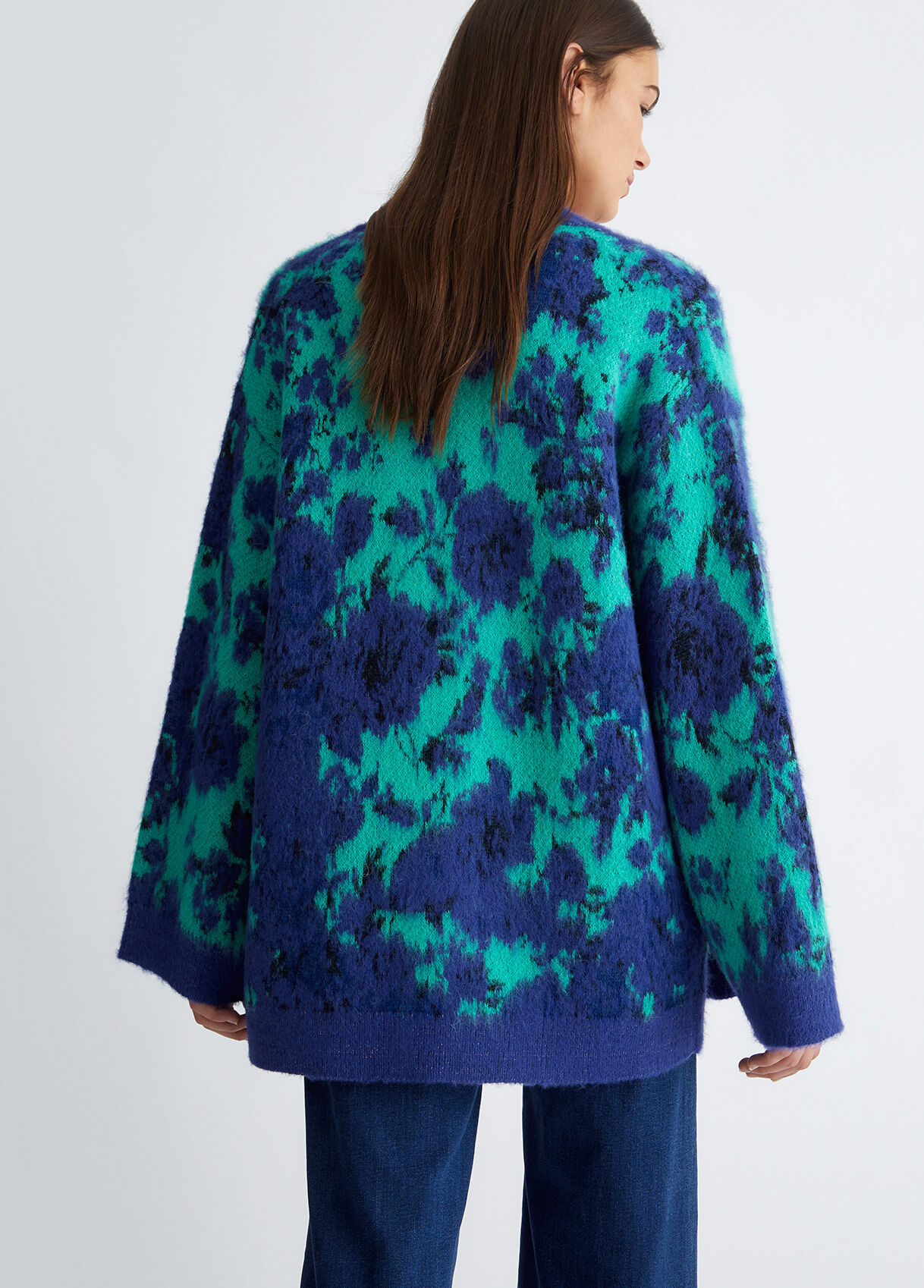 Jacquard floral cardigan